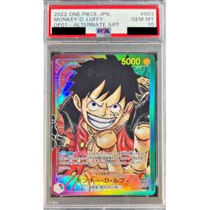 PSA 10 Monkey D. Luffy Parallel OP01-003 - Japanese One Piece Card